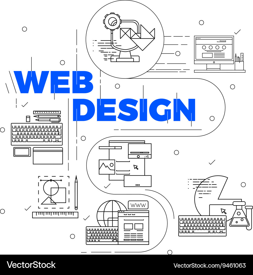 Line art design concept Royalty Free Vector Image