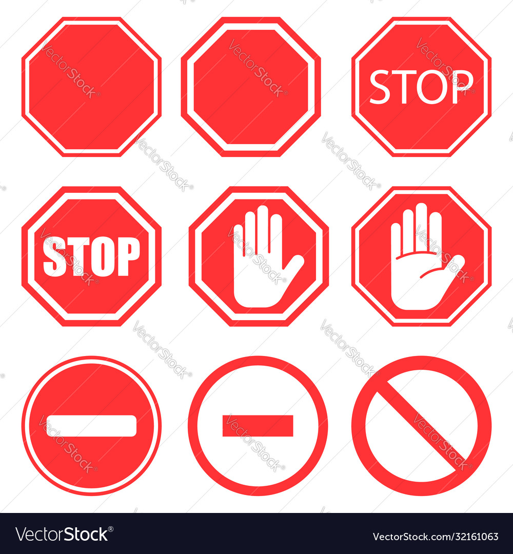 Stop sign icon isolated on white background Vector Image