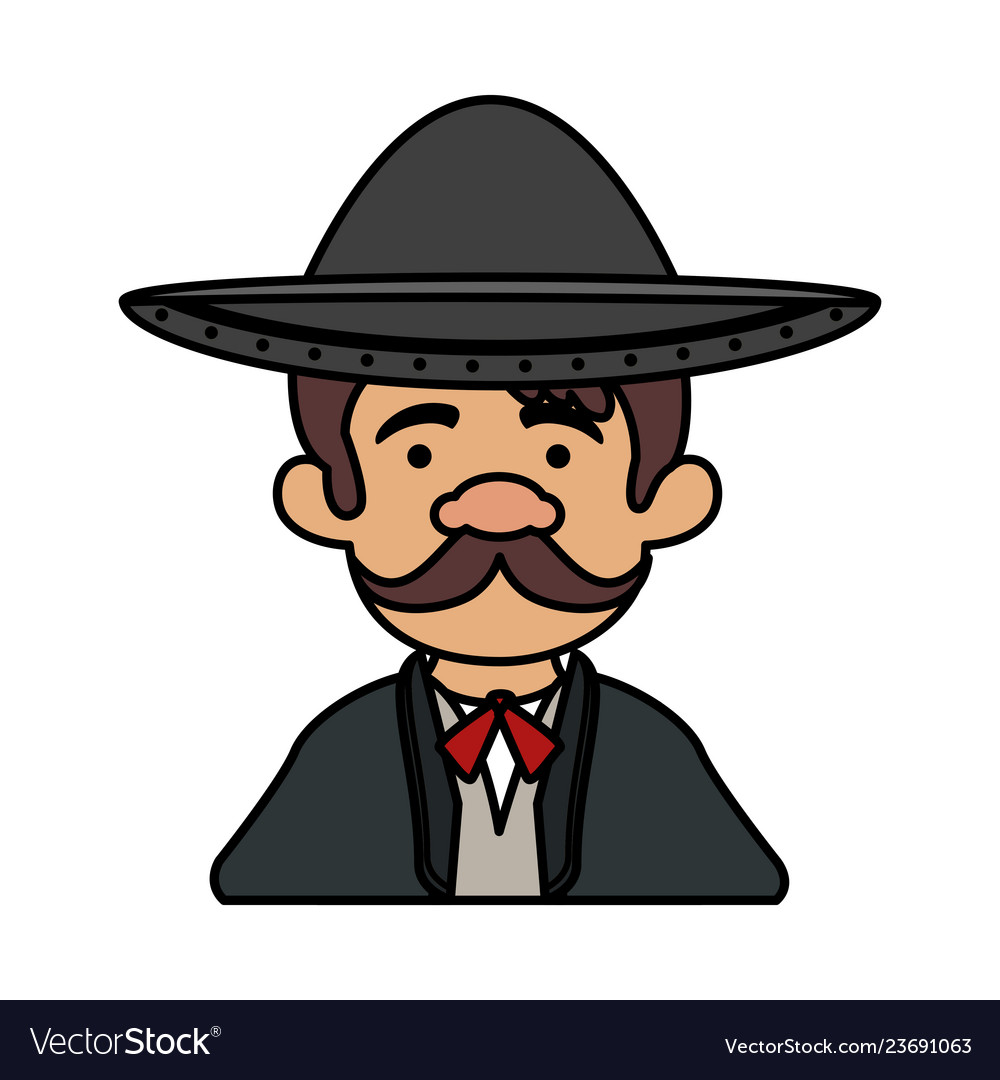 Traditional mexican mariachi character Royalty Free Vector