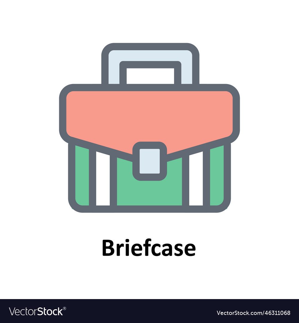 Briefcase fill outline icons simple stock Vector Image