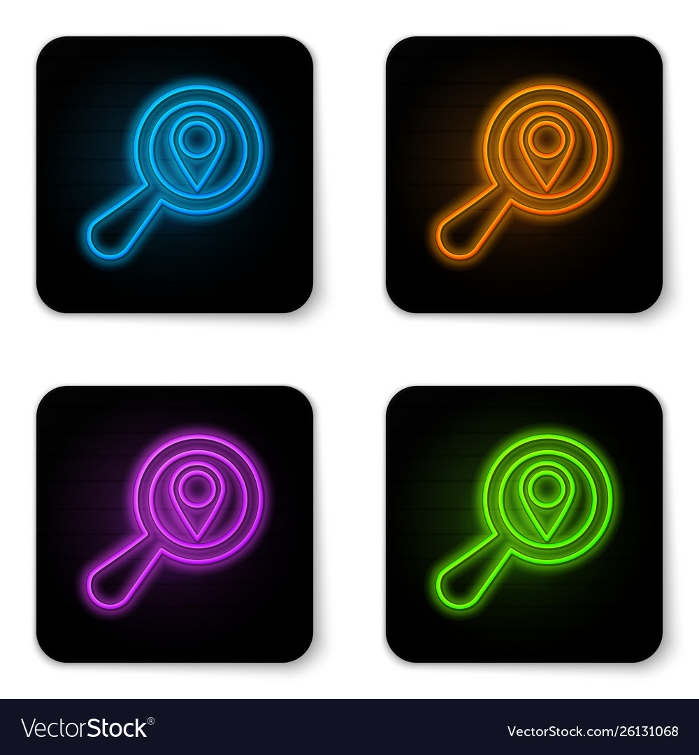 Glowing neon search location icon isolated Vector Image