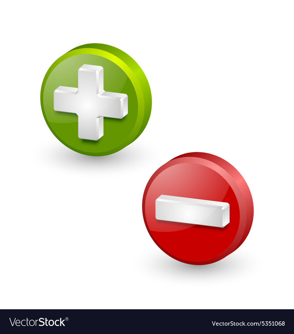 Plus and minus icons Royalty Free Vector Image