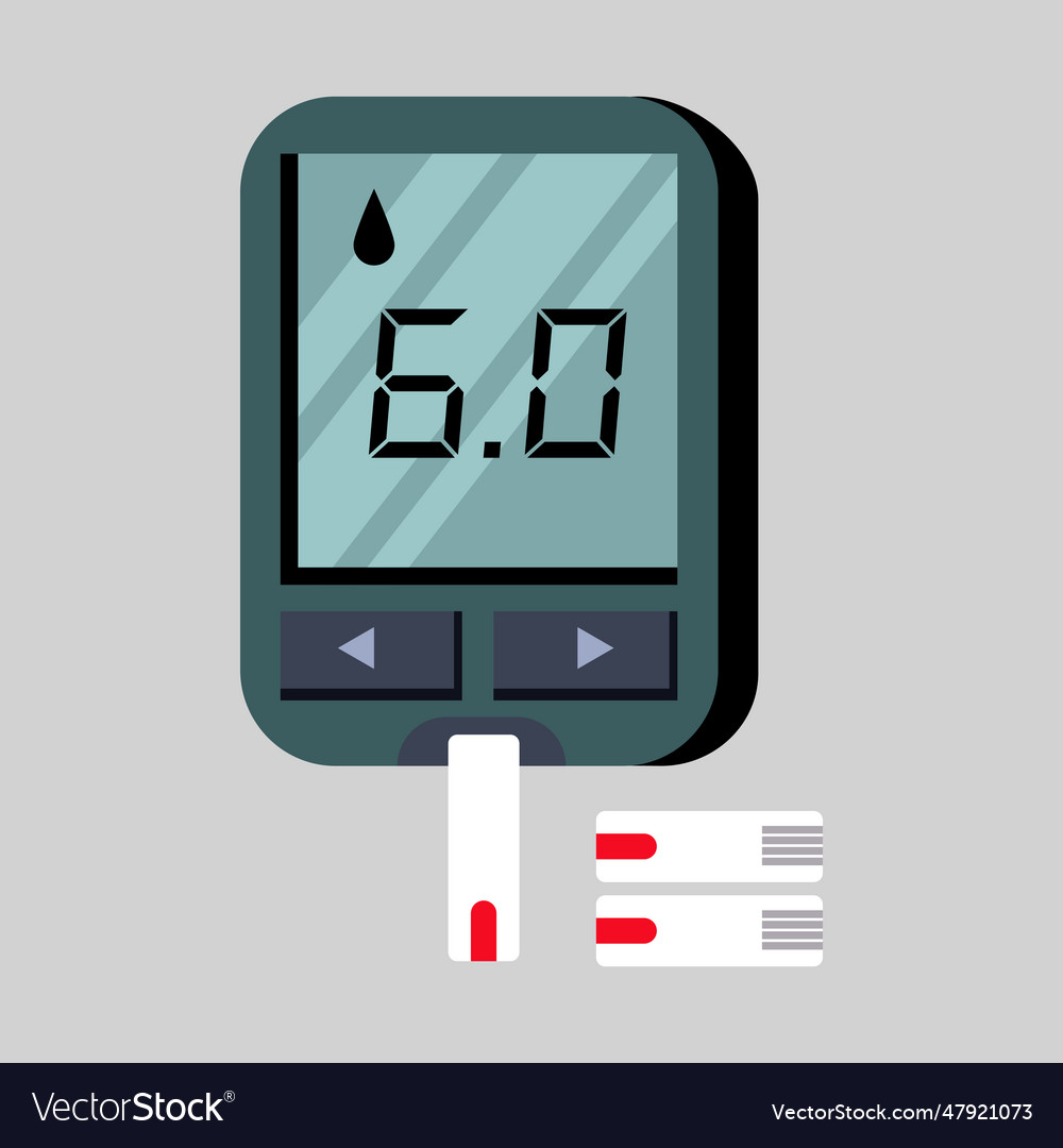 Blood sugar measuring electronic device Royalty Free Vector