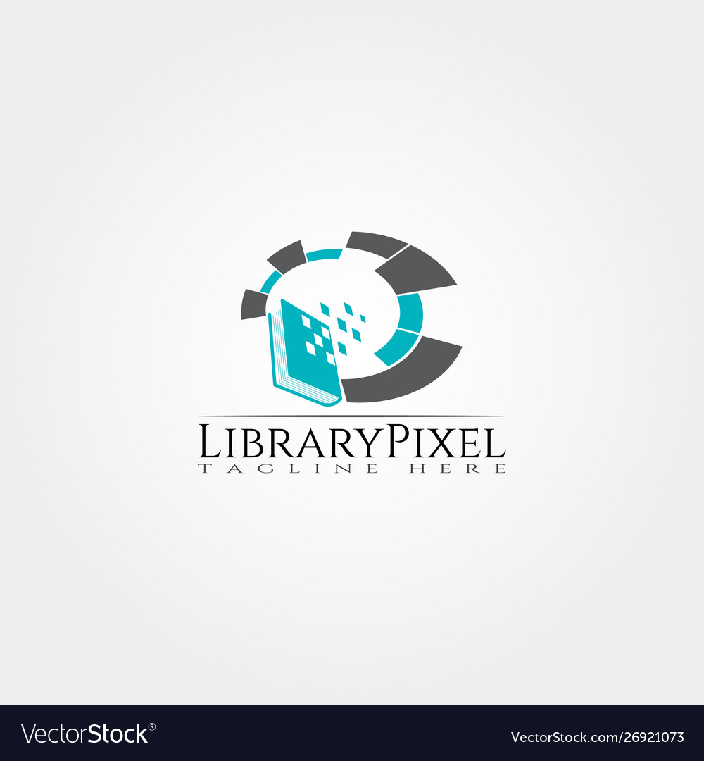 Digital library icons template creative logo Vector Image