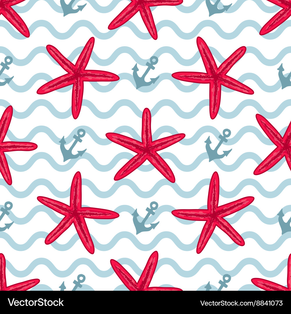 Seamless pattern with seashells Royalty Free Vector Image
