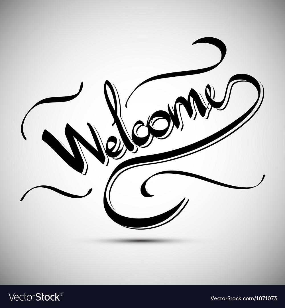 Welcome greetings hand lettering set Royalty Free Vector