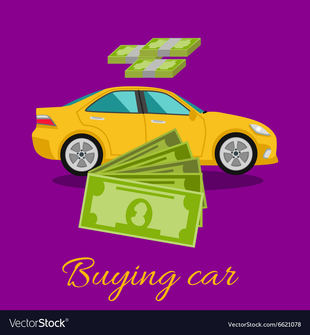 Buying car concept Royalty Free Vector Image - VectorStock