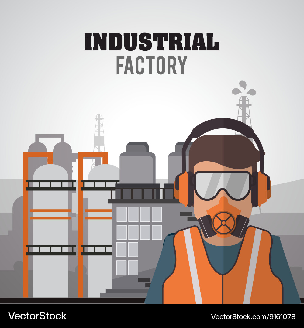 Industrial factory design Royalty Free Vector Image