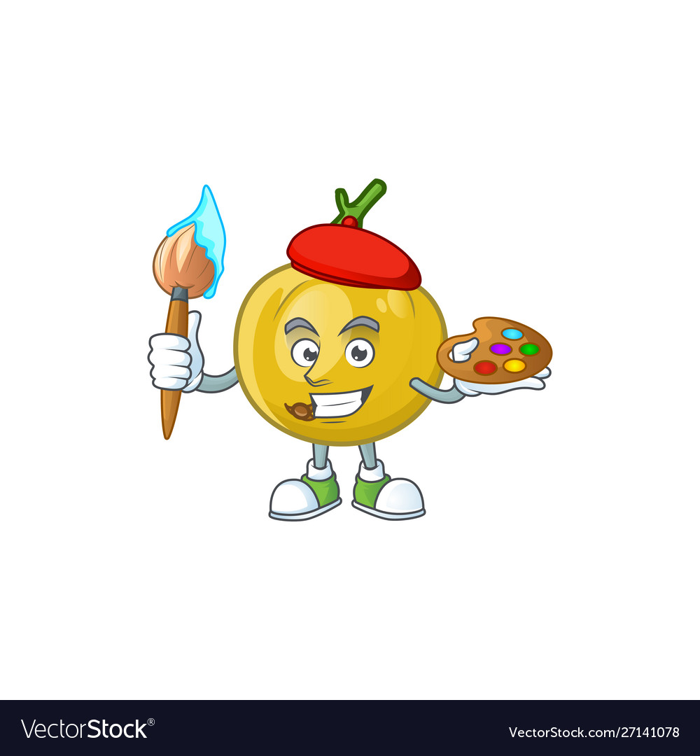 Painter araza fruit design character for cartoon Vector Image