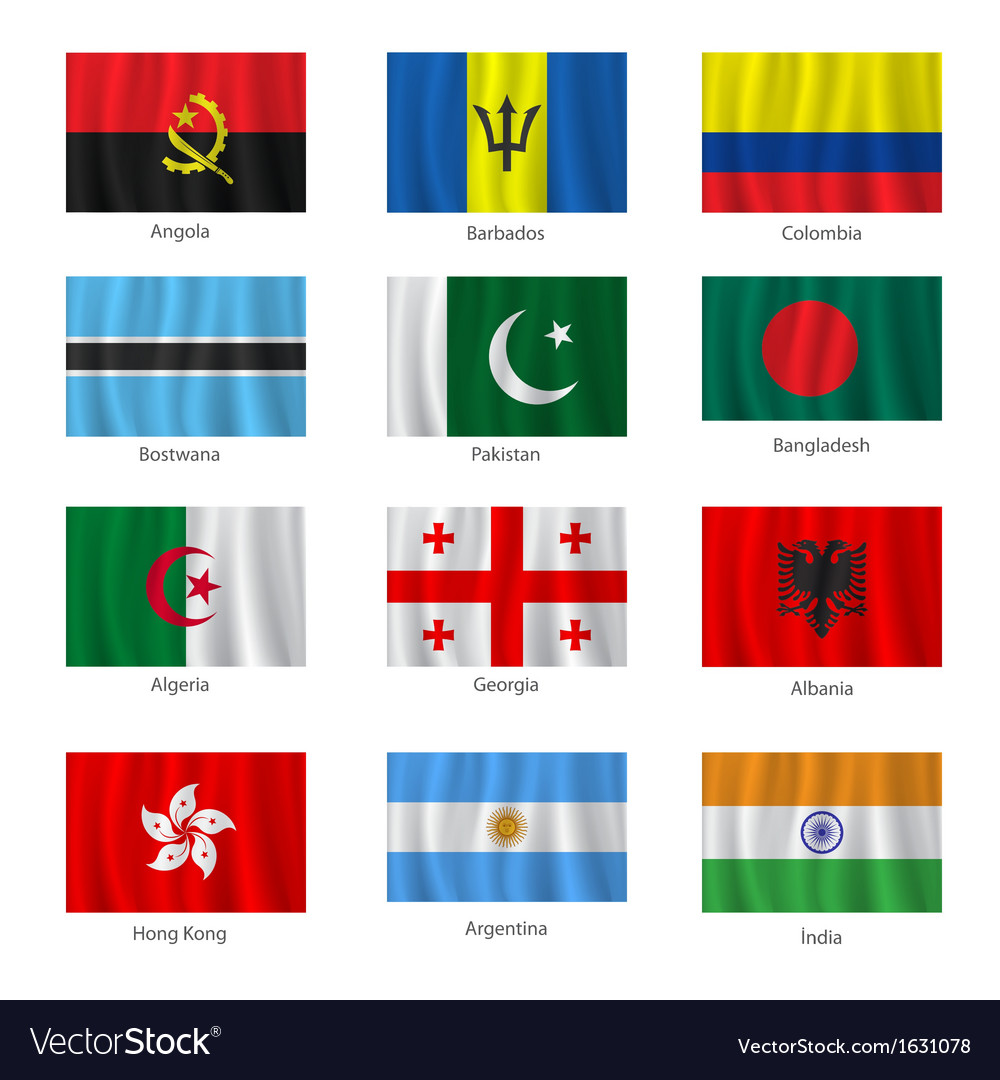 Set of flags Royalty Free Vector Image - VectorStock