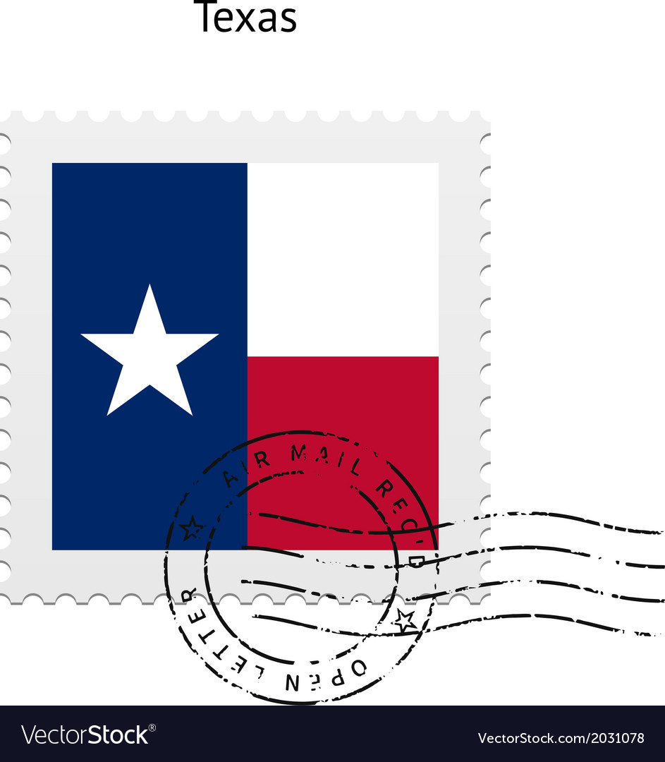 State texas flag postage stamp Royalty Free Vector Image