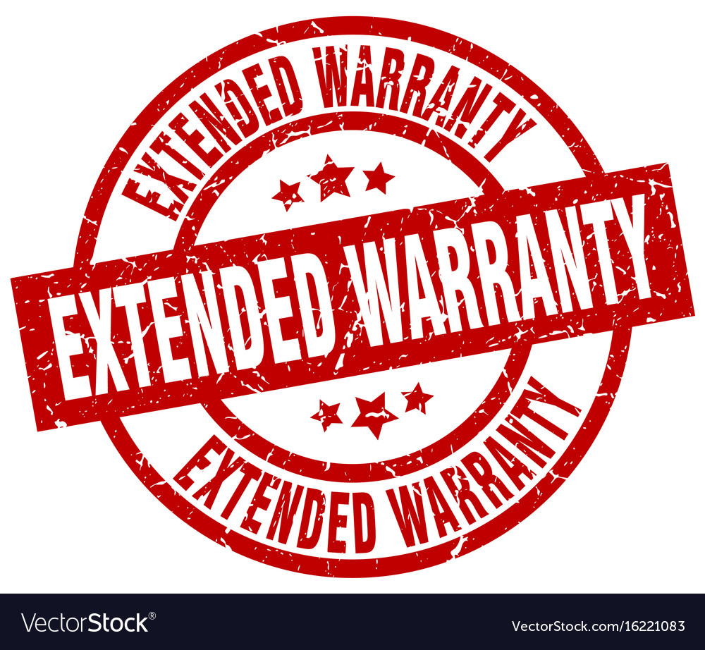 Extended warranty round red grunge stamp Vector Image