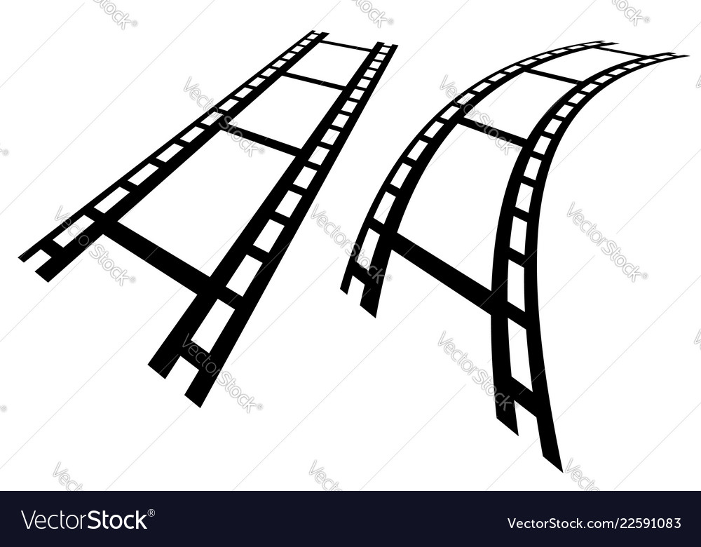 film strips in perspective straight and distorted vector image film strips images