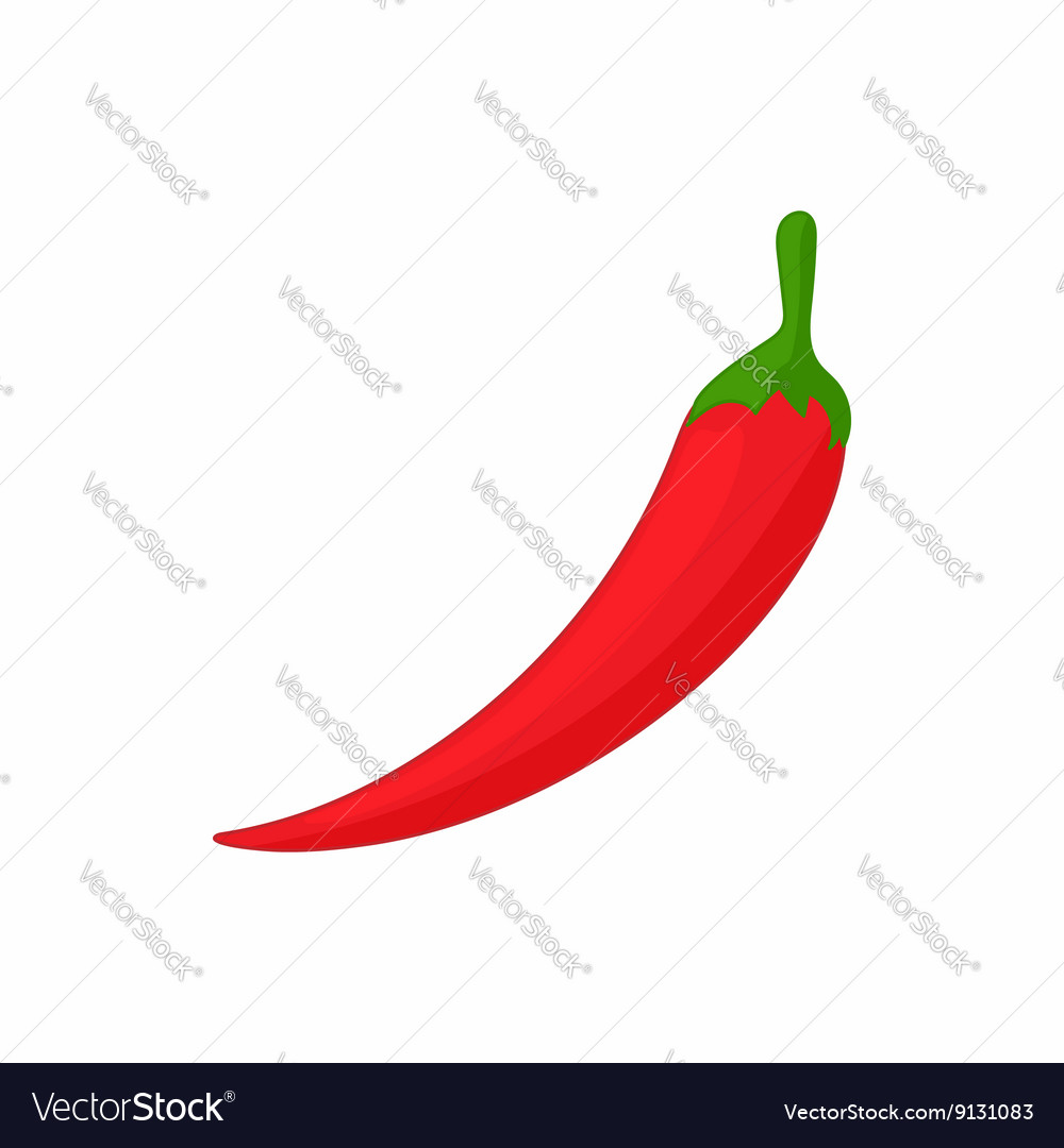 Chili Cartoon   Hot Chili Pepper Icon Cartoon Style Vector 9131083 