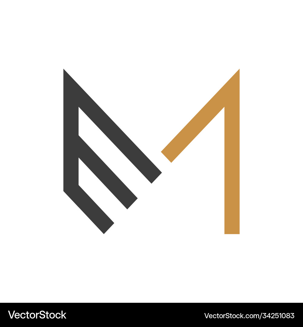 Initial letter em logo or me design Royalty Free Vector