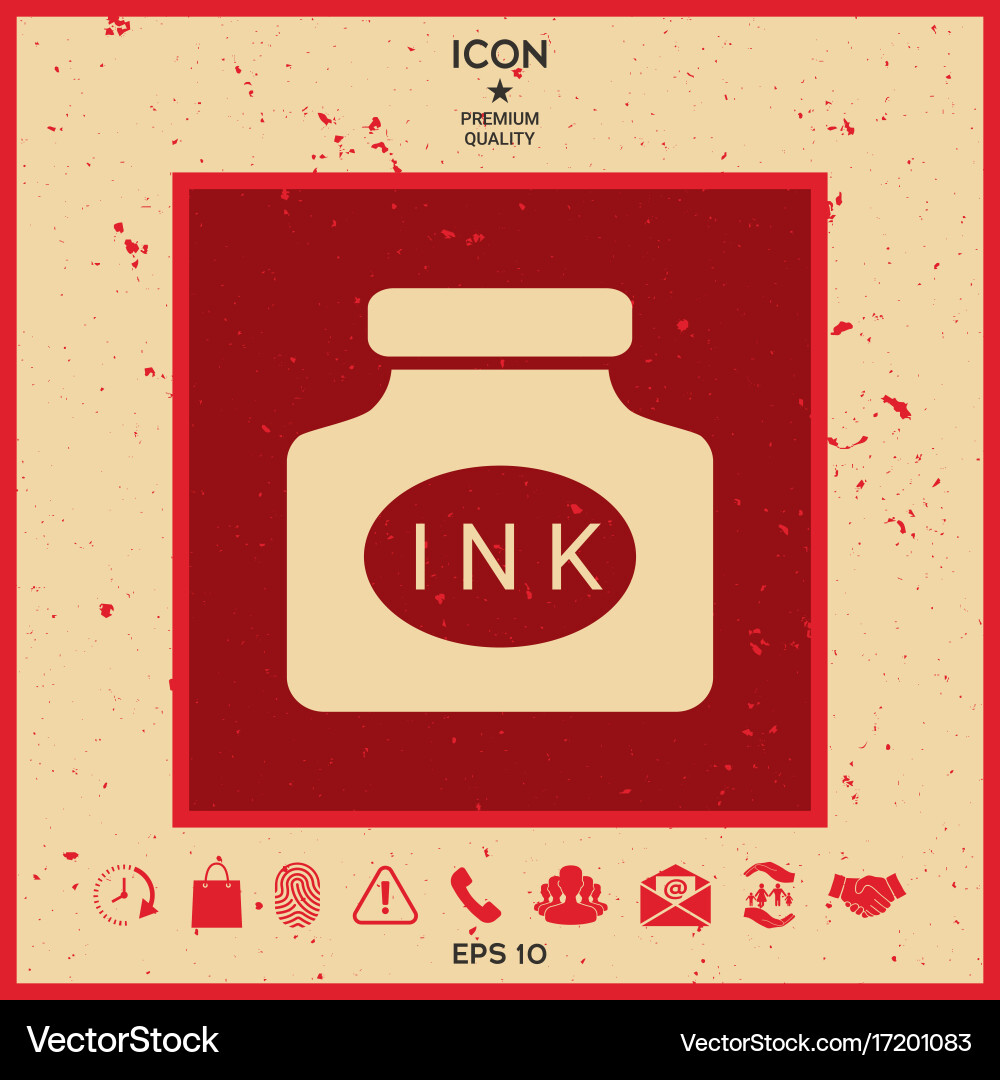 Ink bottle icon Royalty Free Vector Image - VectorStock