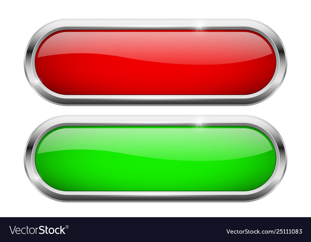 Red and green oval buttons glass icons Royalty Free Vector