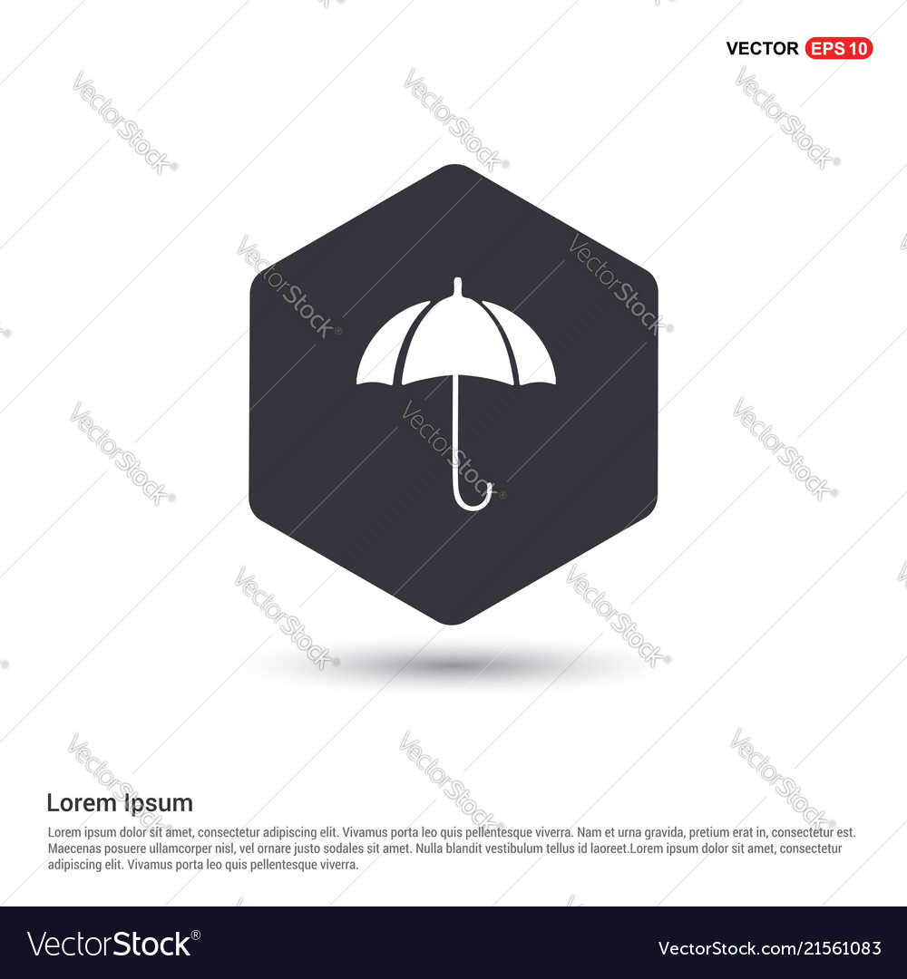 Umbrella Icon Hexa White Background Template Vector Image