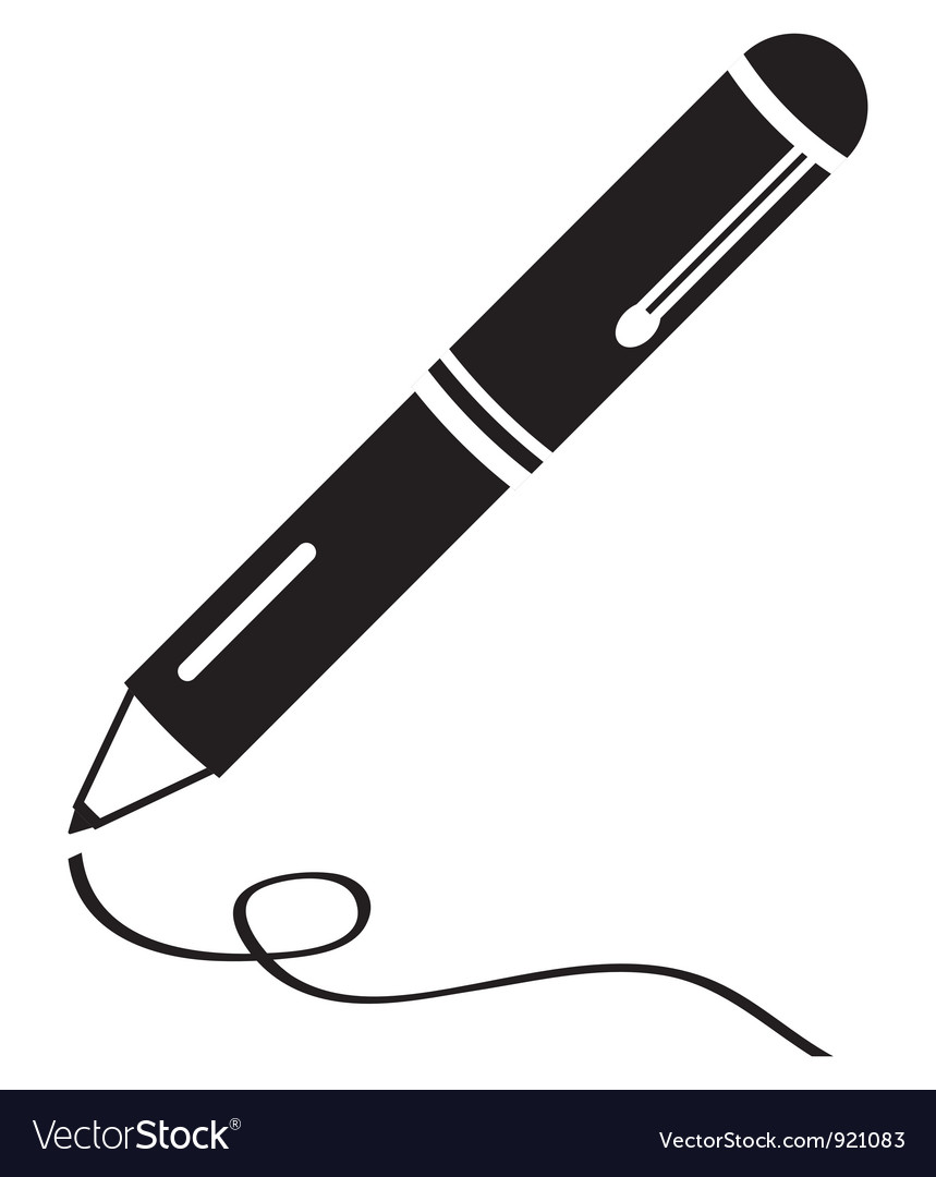 Pen Outline Icon On White Background Royalty Free Vector, 44% OFF