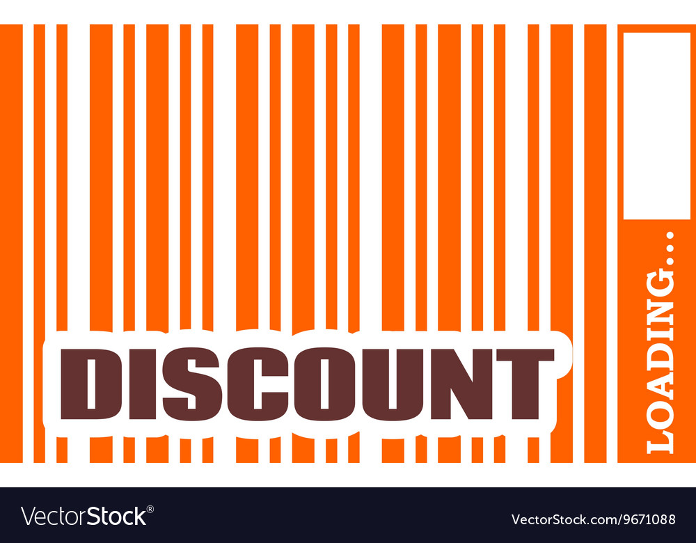 Discount word build in bar code Royalty Free Vector Image