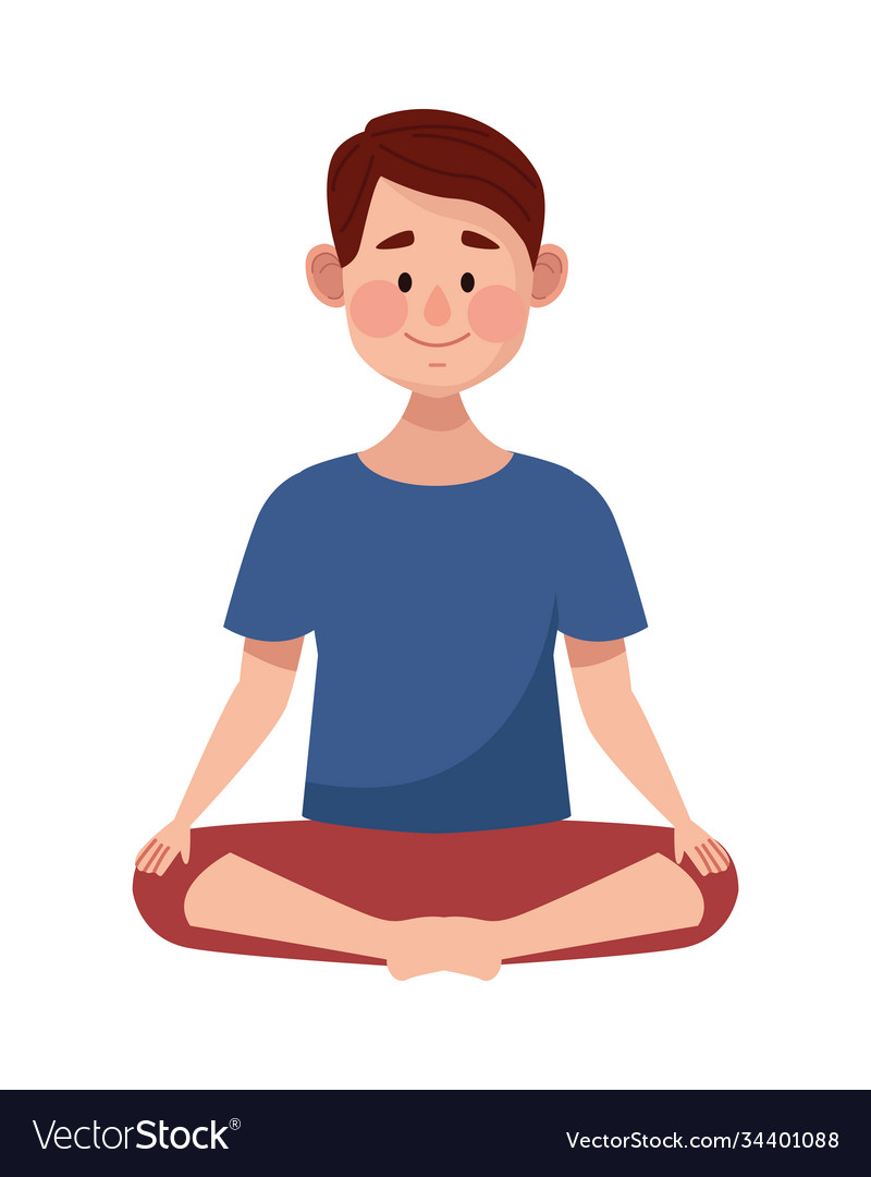 Man practicing yoga avatar character Royalty Free Vector