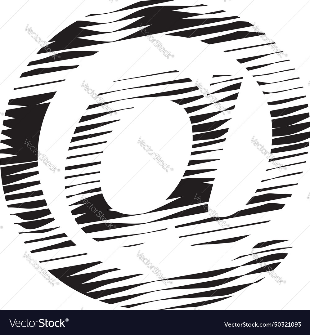 At symbol with stripe motion line logo Royalty Free Vector