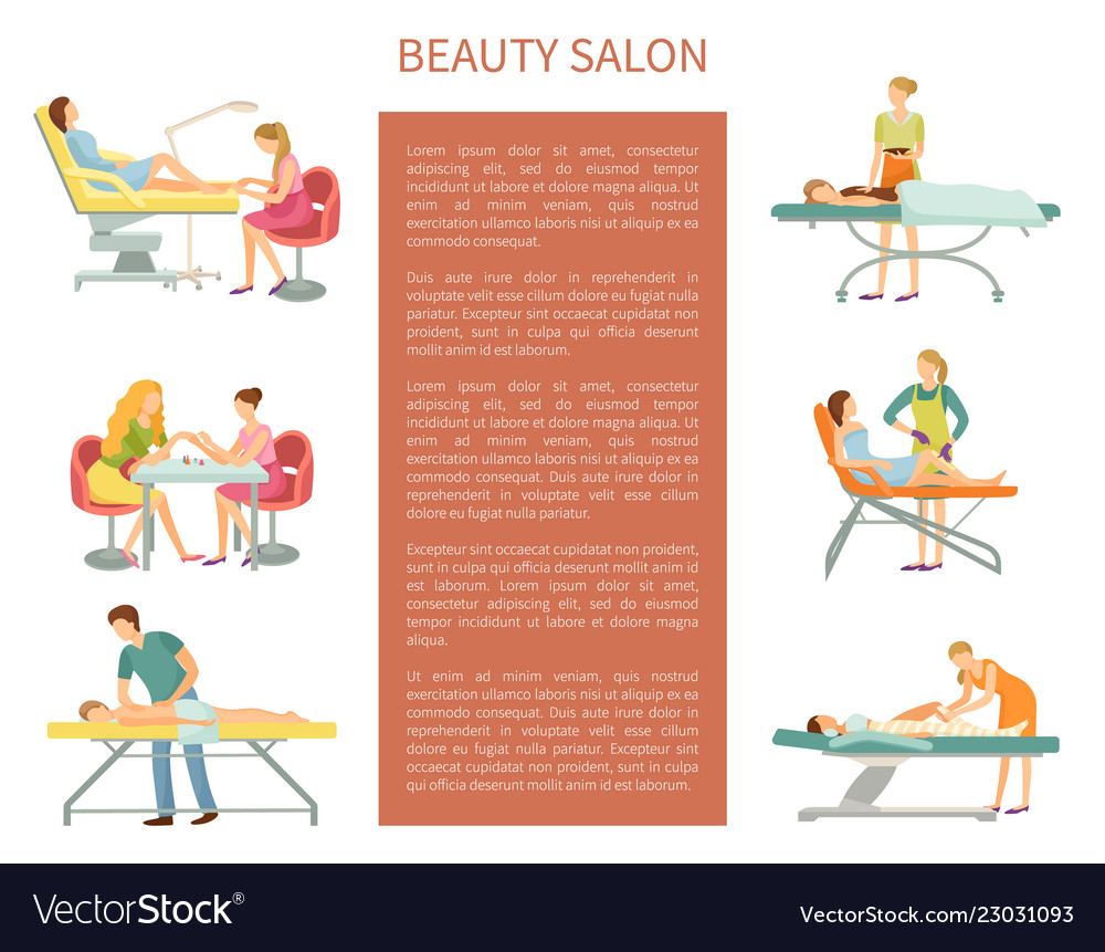 Beauty salon poster with beauticians set Vector Image