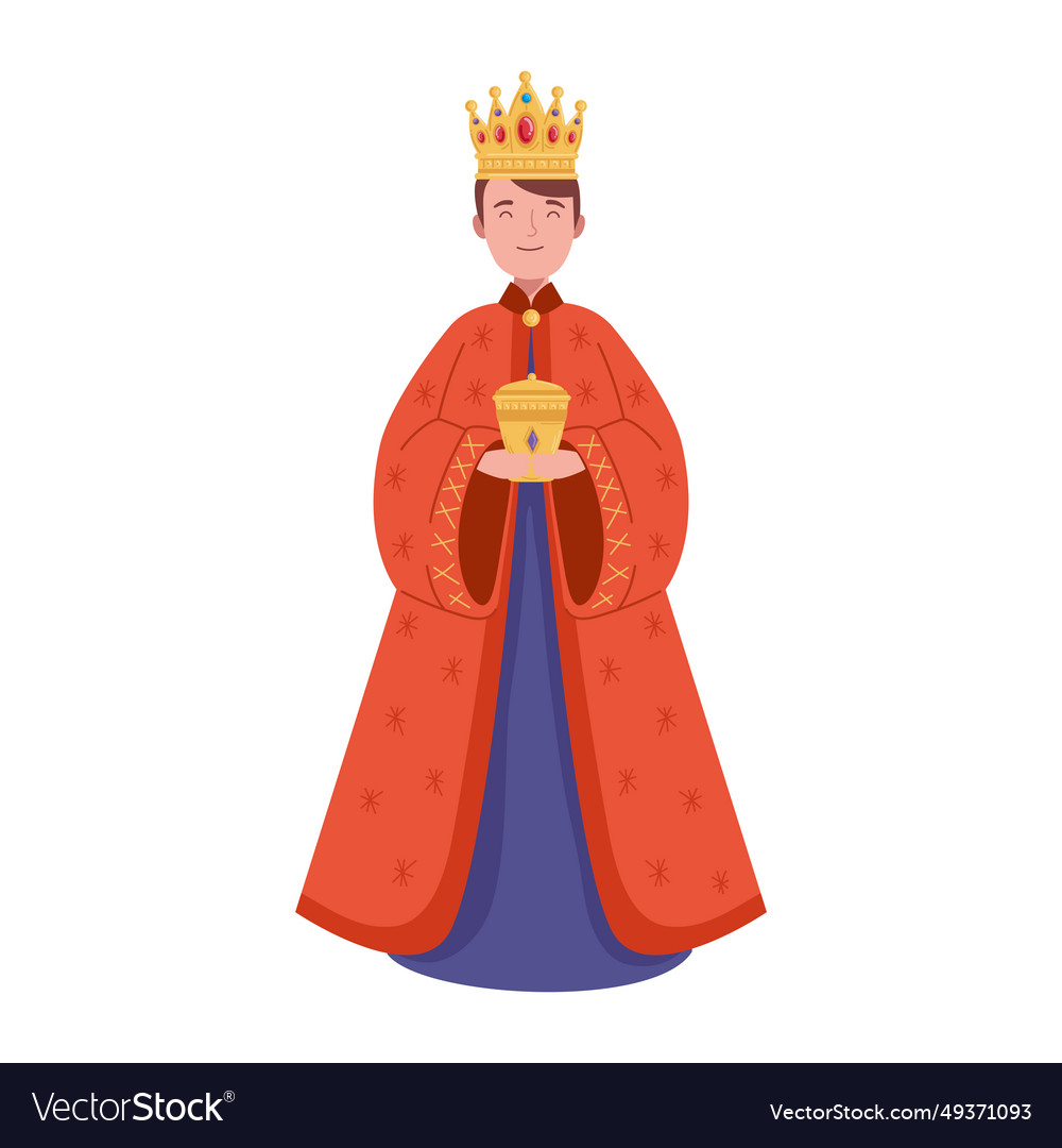 Epiphany king with gift Royalty Free Vector Image