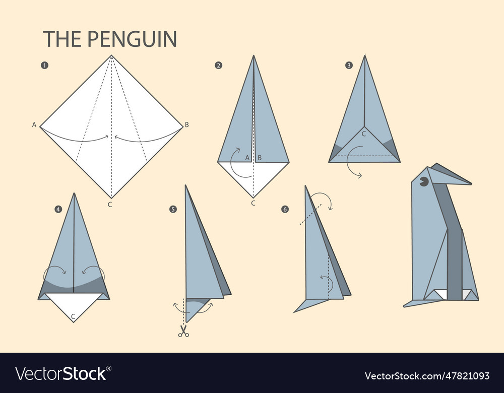 Flat design origami instructions Royalty Free Vector Image