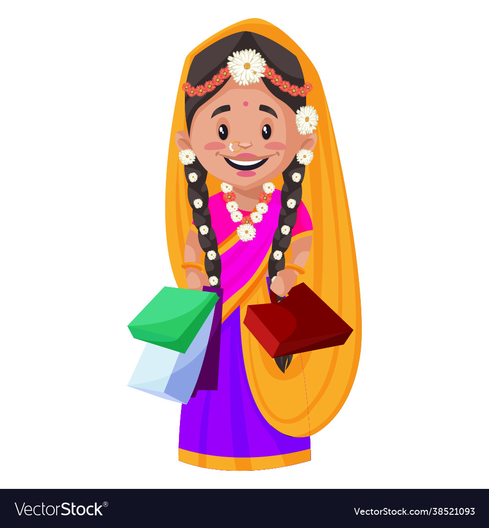 Goddess radha cartoon character Royalty Free Vector Image