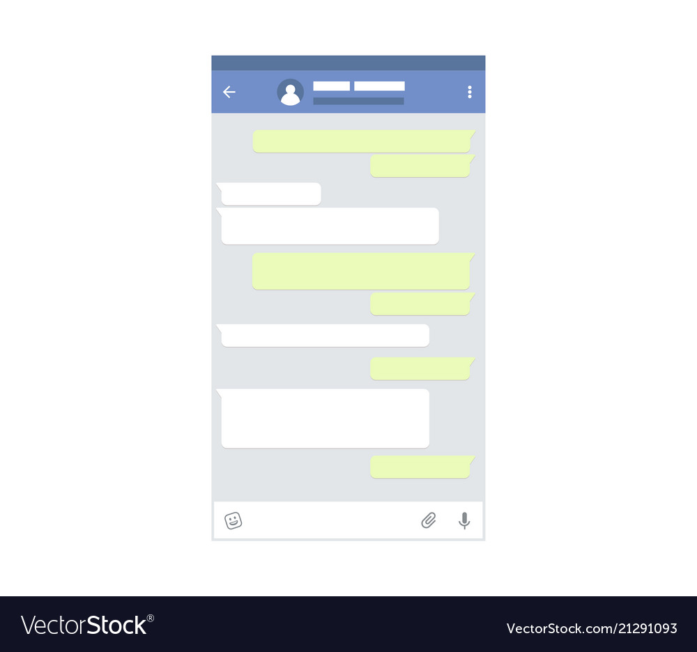 Mockup Mobile Messenger Chat App Template Vector Image