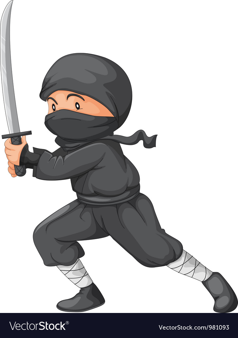 Ninja posed Royalty Free Vector Image - VectorStock