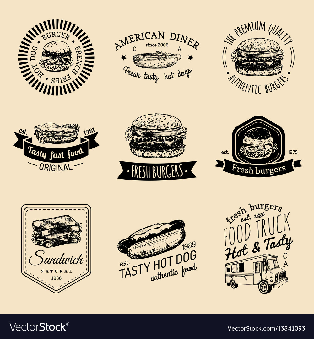 retro food logos