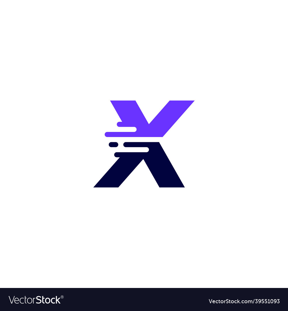 X letter dash lowercase tech digital fast quick vector image X letter dash lowercase tech digital fast quick