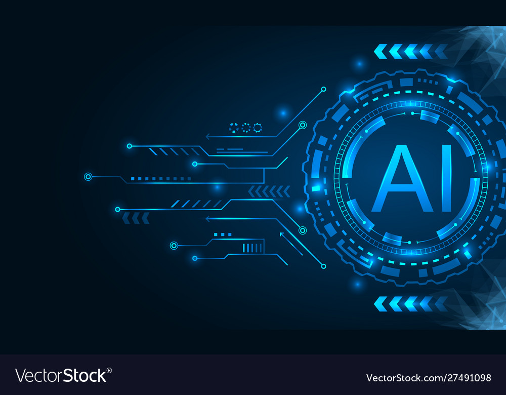 Artificial intelligence with hud elements ai and Vector Image