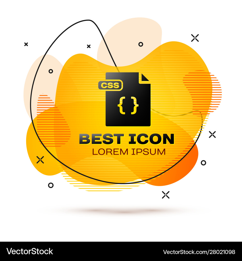 Black Css File Document Download Css Button Icon Vector Image
