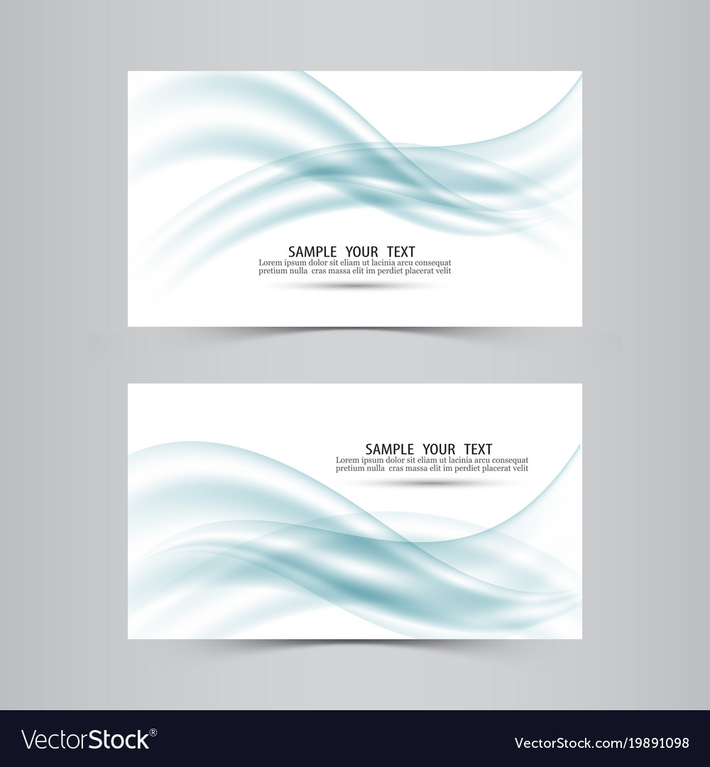 Blue Soft Line Wave Banner Set Royalty Free Vector Image