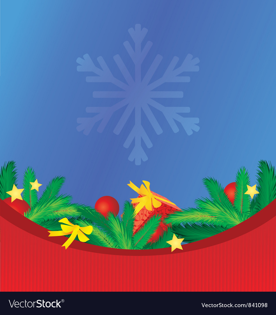 Colorful christmas background with tree brunches Vector Image