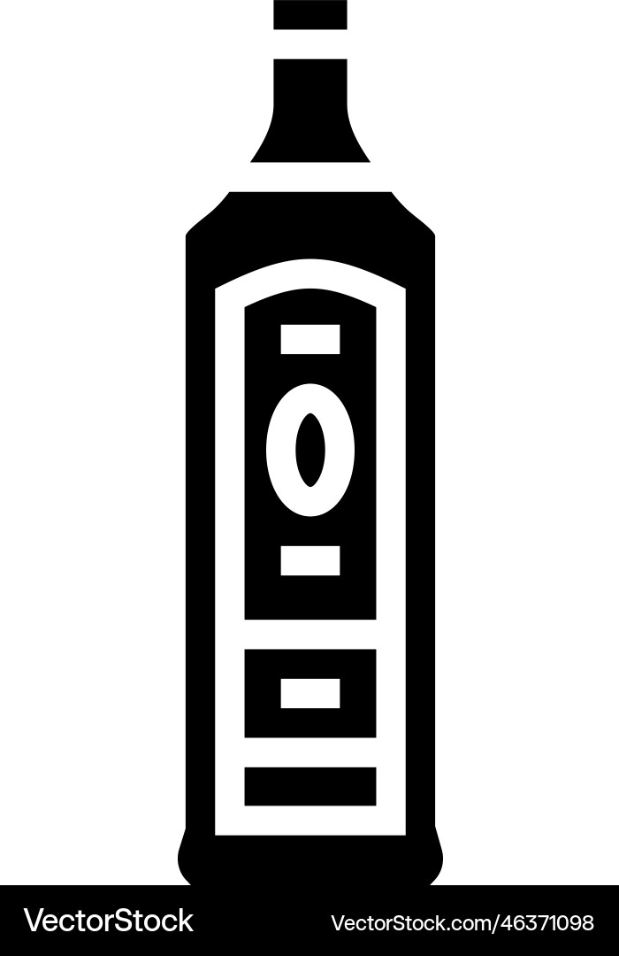 Gin glass bottle glyph icon Royalty Free Vector Image