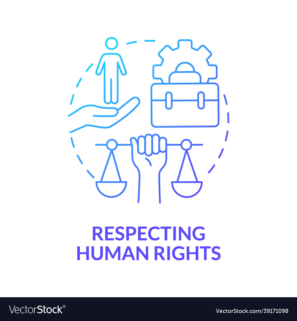 Respecting human rights blue gradient concept icon