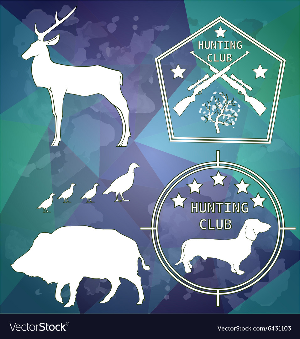 Hunting club design elements Royalty Free Vector Image