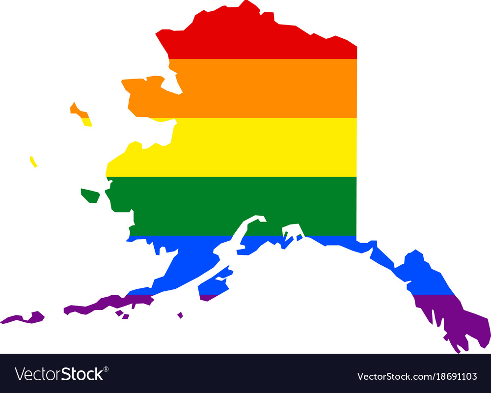 Lgbt flag map of alaska