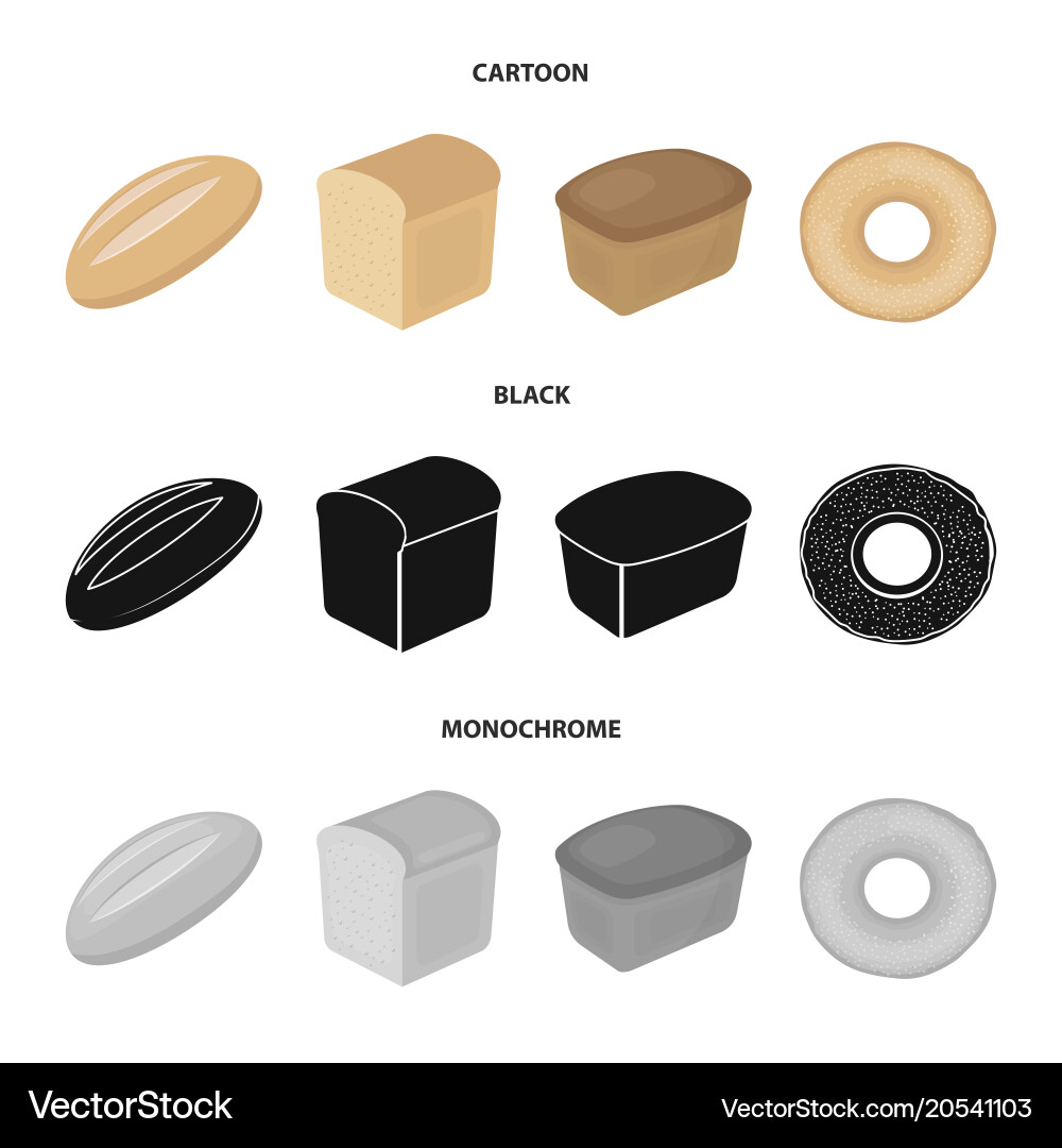 Loaf cut bagel rectangular dark half a Royalty Free Vector