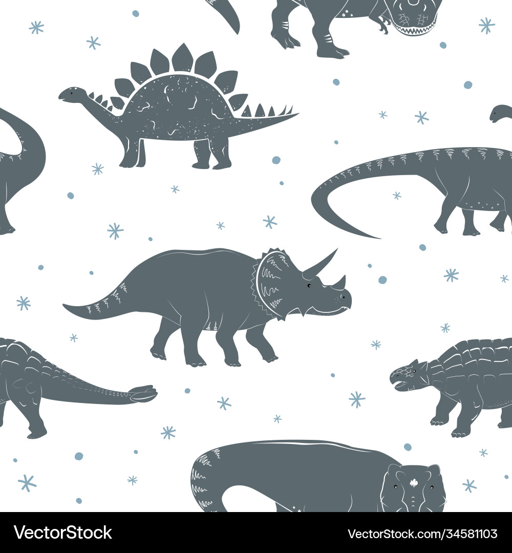 Winter seamless pattern with cute young Royalty Free Vector