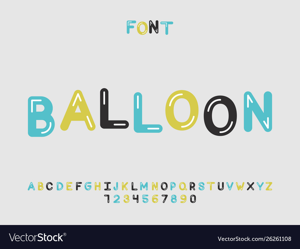 Balloon font alphabet Royalty Free Vector Image