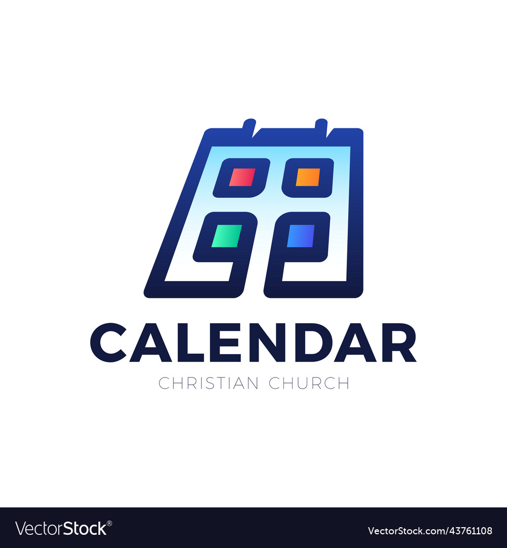 Christian calendar logo filled flat sign