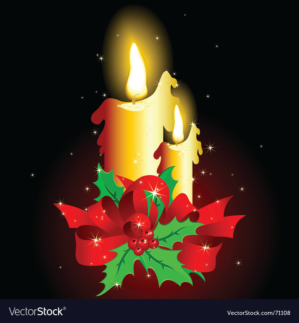 Christmas candle Royalty Free Vector Image - VectorStock