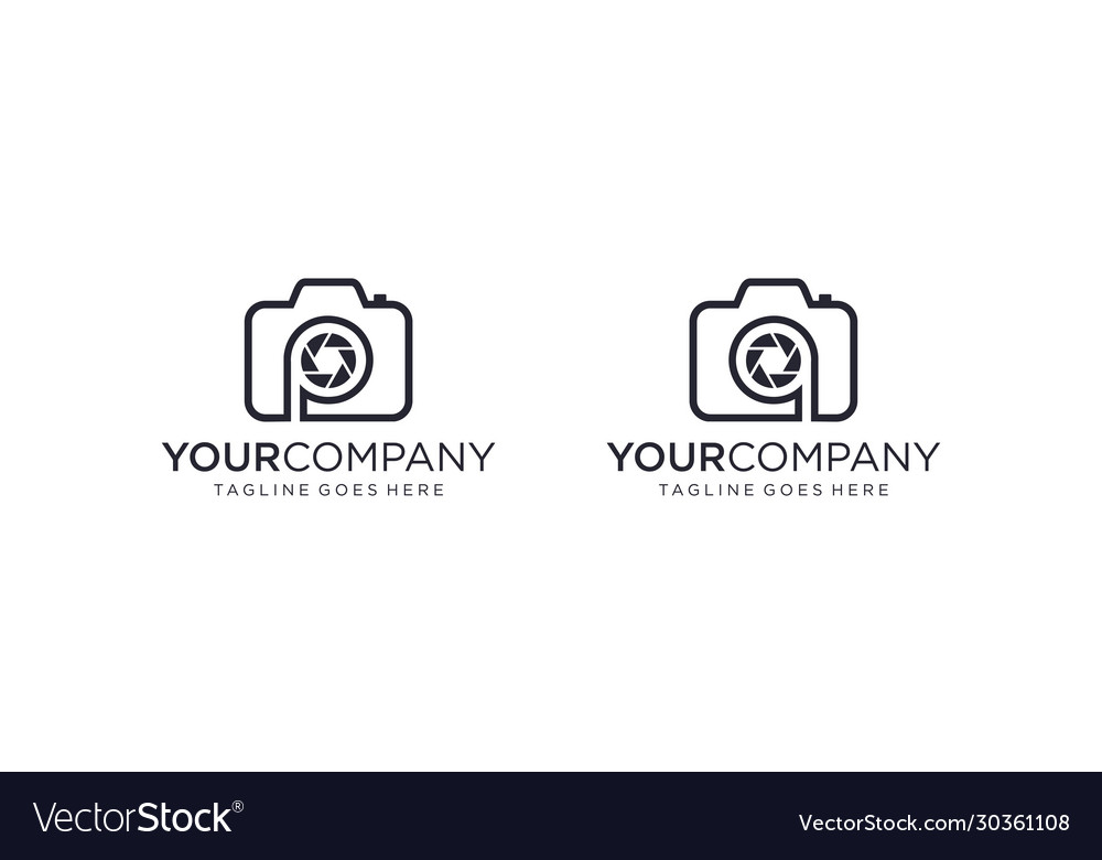 Creative camera for photography logo ideas Vector Image