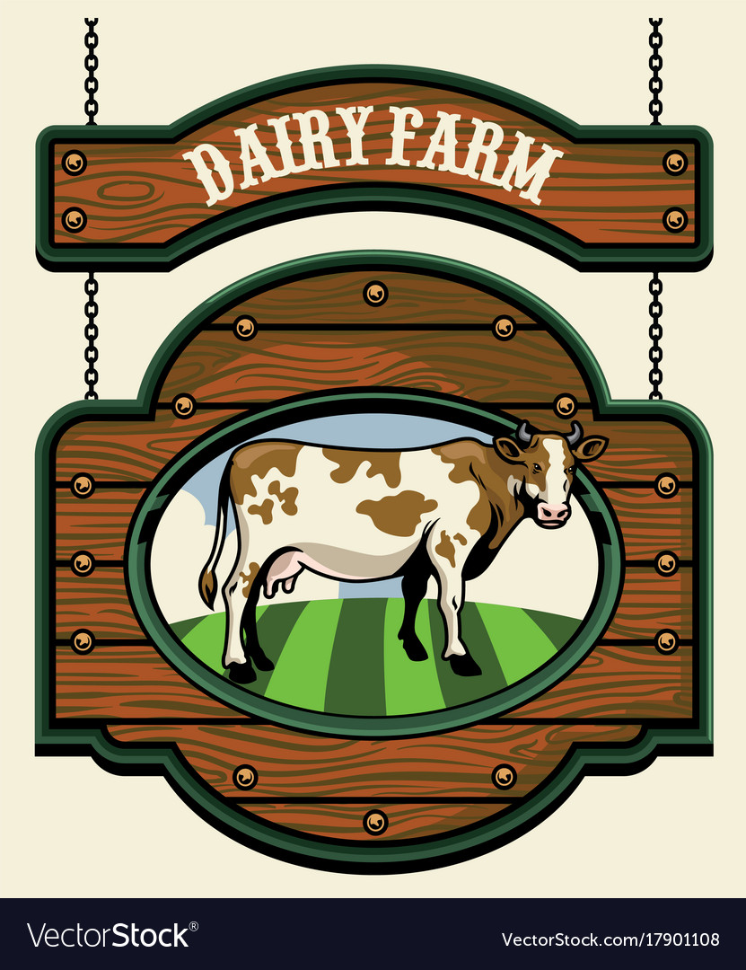 dairy-farm-sign-with-cow-image-royalty-free-vector-image
