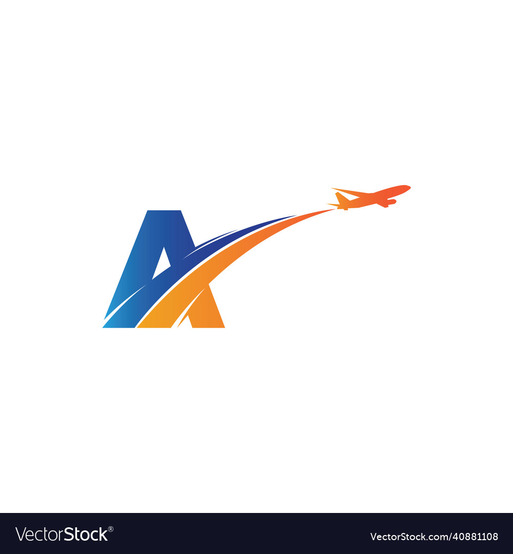 Letter a air travel logo design template Vector Image